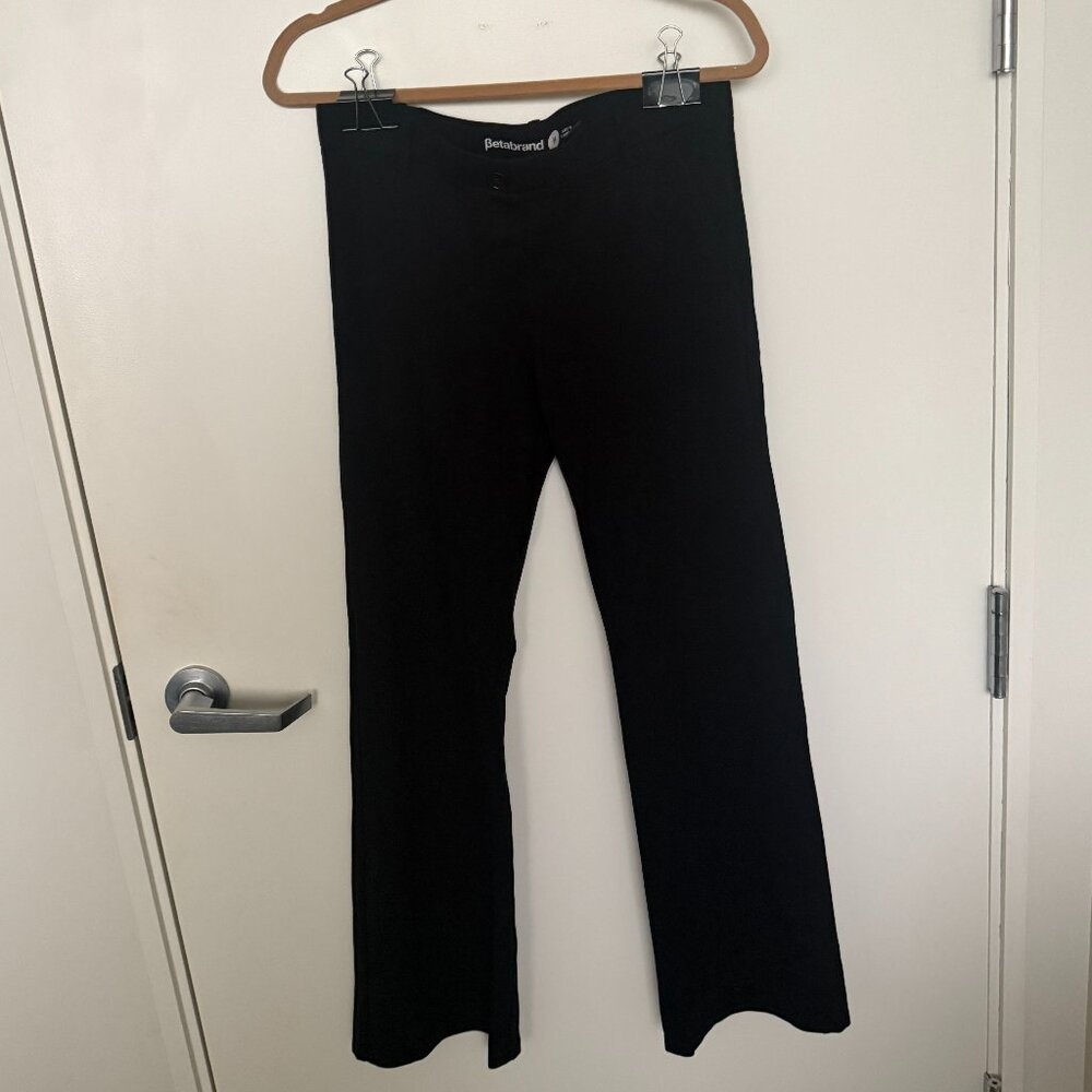 Betabrand Womens Dress Pant Yoga Pants Bootcut Black Medium
